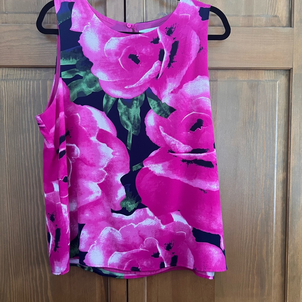 Floral Pink Sleeveless Top